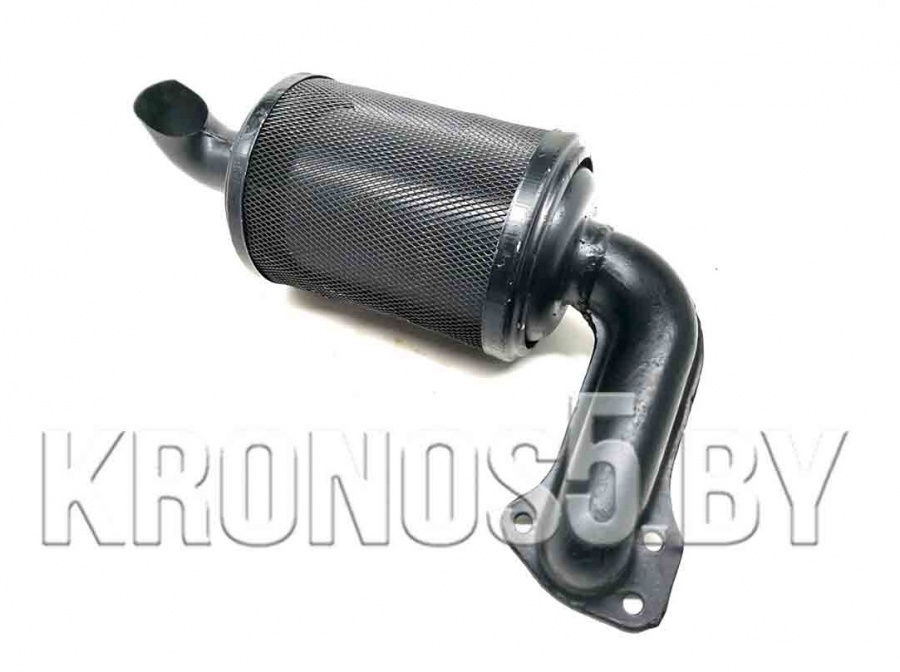 Глушитель с коленом (выход верх, 3 отв) 195N